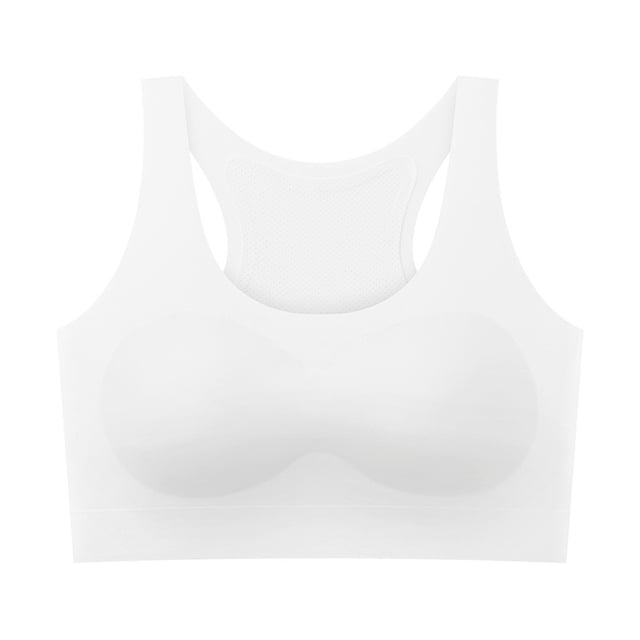 WMTBSRSW Training Bras for Big Girls 10-18 Years Racerback Seamless Shockproof Breathable Support Padding Bra Comfortable Wire-Free Sports Bra for Teens