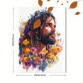 thumbnail image 3 of Qisvanset 12x16 Inch Jesus Wildflower Canvas Wall Art, Colorful Watercolor Biblical Floral Painting, 3 of 8