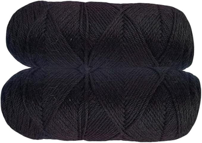 Knnitsilk 100% Merino Wool Yarn-Black| 200+ Yards| 100gx5 Count |500 Grams |Friendly Handcrafted Material for Knitting, Crochet, and & Weaving