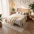 thumbnail image 7 of EDX Wood Full Size Bed Frame with Headboard - Walnut Finish, Solid Wood Slat Support System, No Box Spring Required, 7 of 7