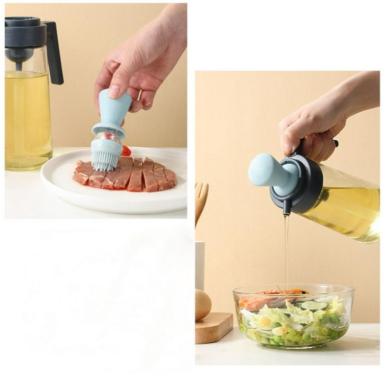 Kitchen Oil Cruet Portable 2In 1 Dropper Measuring Oil Dispenser Bottle  Cooking Baking BBQ Grill Oil Bottle with Silicone Brush