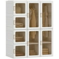 thumbnail image 1 of HOMCOM Garde-Robe Portative avec 8 Compartiments, 2 Tringles, Brun, 1 of 10
