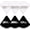 Black and White, variant on 6 count Puff Makeup Velour Soft Triangle Puffs for Loose Mineral Wet Dry Foundation Sponge Makeup Tool - Nude