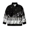 thumbnail image 4 of Uourmeti Music Note Print Kids Winter Sweatshirt Quarter Zip Up Pullover Long Sleeve Warm Comfy Casual Loose Top for Cold Weather Boys Girls Size 5-6, 4 of 7