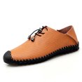 thumbnail image 3 of Zapatos de verano hechos a mano de diseñador para hombre, de cuero marrón, suaves, para negocios y exteriores, zapatos británicos para hombre (26 cm), 3 of 4