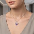 thumbnail image 3 of Jewmon 925 Sterling Silver Love Heart Necklace for Women February Birthstone Amethyst Pendant Chain Romantic Valentine Day Gifts for Wife Girlfriend, 3 of 7
