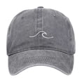 thumbnail image 2 of Womens Baseball Caps with Sea Wave Embroidered Stylish Wide Brim Soft Adjustable Sun Hat Outdoor Daily Wear Grey, 2 of 3