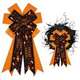 thumbnail image 1 of Lazo decorativo de Halloween ALIBBON, grande, negro y naranja, para coronas, 1 of 1