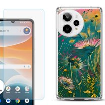 Phone Case for Cricket Icon Pro 2026, with Screen Protector, by OneToughShield - Flower Wind