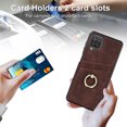 thumbnail image 6 of Fit for Samsung Galaxy A12 5G Case Card Pocket 360° Rotatable Ring Holder Kickstand, Shockproof Drop Resistant PU Leather Soft TPU Back Protective Phone Case For Samsung Galaxy A12 5G, Coffee, 6 of 8