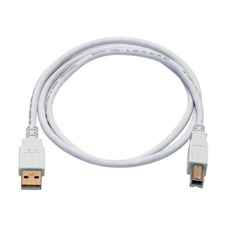 UPC: 0844660086154 | Monoprice 3  Gold Plated USB 2.0 A Male to B Male 28/24AWG Cable White 108615