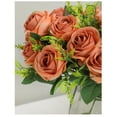 thumbnail image 4 of Lilgiuy Artificial Roses 6 Heads Silk Flower Roses with Stems Fake Rose Bouquet Gifts for Valentine's Day Home Office Parties Bridal Wedding Decoration, Coffee, 4 of 5
