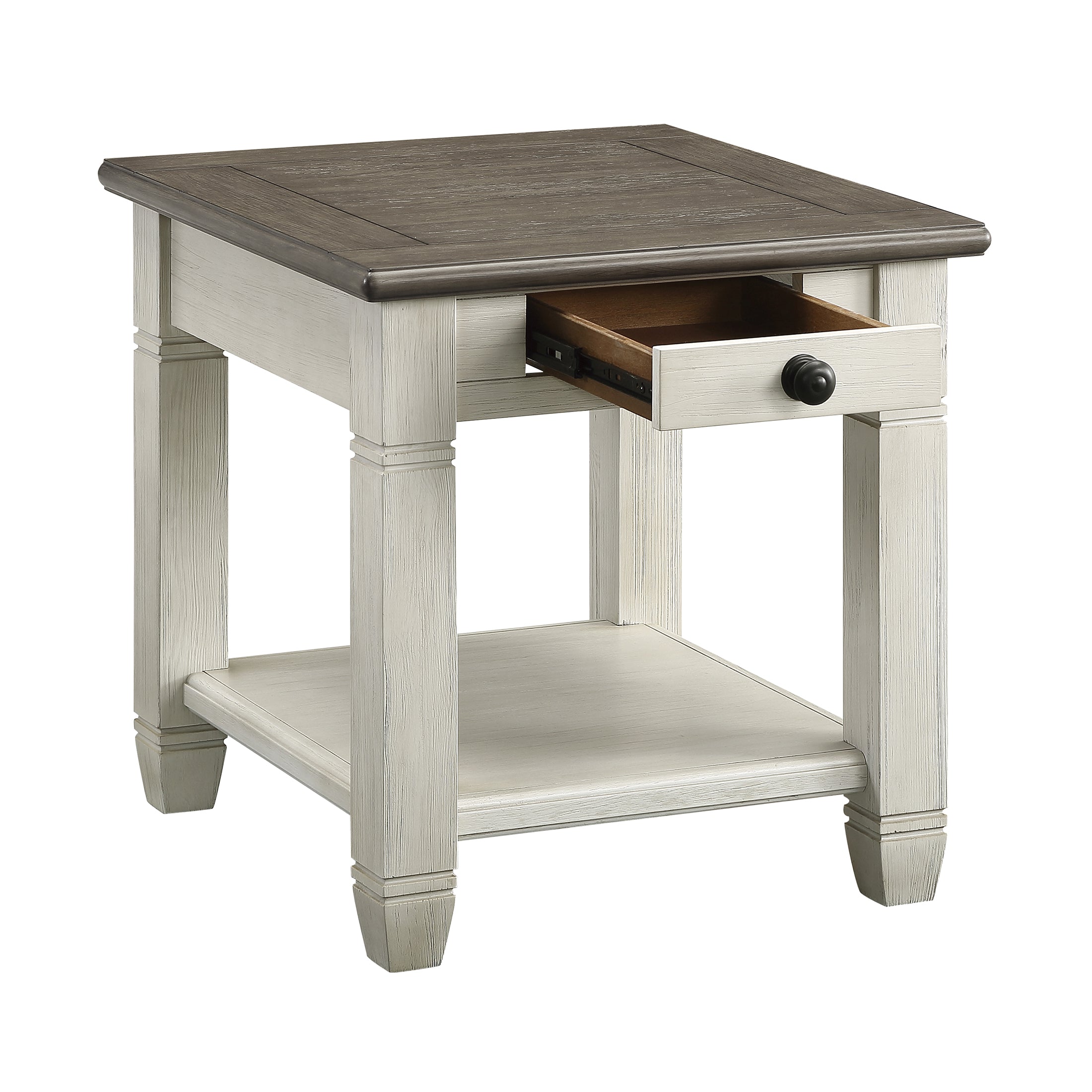 OakvillePark Bedos End Table, Rosy Brown/Antique White