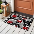 thumbnail image 4 of Bathroom Rugs 2x3 Ft, Red Black Geometric Non Slip Area Rugs for Kitchen Bedroom Entryway, Modern Color Block Abstract Washable Carpet Runner Rug Floor Mats for Bedroom Home Decor, 4 of 8