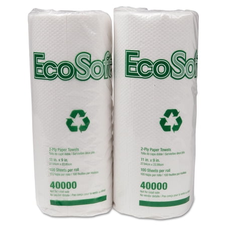Wausau EcoSoft 11x9 Household Roll Paper Towels, White, 100 count, (Pack of 30)