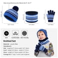 thumbnail image 2 of Vbiger 3 Pcs Winter Hat Scarf Gloves Kids Winter Set with Fleece Lining for Girls and Boys Age 3-6, Blue, 2 of 7