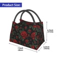 thumbnail image 3 of Ratiio Roses Pattern Portable Insulation Lunch Bag, Insulated Food Delivery Bag, Meal Grocery Tote Insulation Bag Large Capacity Reusable Warming Bag, 3 of 6