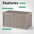 thumbnail image 4 of fazzn 180 Gallon Resin Deck Box Outdoor Indoor Waterproof Storage Box for Patio Furniture Pool Accessories Storage for Cushion Garden Tools (Brown), 4 of 7