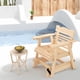 thumbnail image 4 of Costway Mecedora de Madera para Exteriores, Mecedora de Porche con Respaldo Alto, Reposabrazos Ensanchados, Asiento Curvo, Capacidad de Peso de 150 kg, Mecedora para Patio, Balcón, Natural, 4 of 4