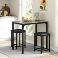 thumbnail image 2 of GOFLAME 3-Piece Dining Table Set for 2, Kitchen Counter Height Table and Chairs Set with Faux Marble Tabletop, Padded Stools, Modern Bar & Pub Table Set for Dining Room, Restaurant (Black & Beige), 2 of 17