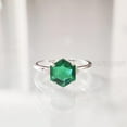 thumbnail image 6 of Hexagon Emerald Ring, 925 Sterling Silver, CZ Ring, Women Ring, Hydro Emerald Ring, May Birthstone, Christmas, Thanksgiving, Tiny Dainty Ring, Handmade, Statement Jewelry, Anniversary, 6 of 8