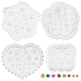 thumbnail image 1 of Moldes de arcilla polimérica de flores, 4 moldes de arcilla de hojas de flores, moldes de arcilla en miniatura de margaritas, moldes de arcilla de gel de silicona para mini patrones de adornos de flor, 1 of 7