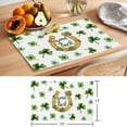 thumbnail image 6 of Saint Patrick's Day Placemats Set of 6 Horseshoe Green Botanical Clovers Leaf Place Mats Indoor Wipeable Table Mats Washable Dining Table Placemats for Kitchen Holiday Party Home Decor 13x19 Inch, 6 of 9