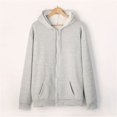 thumbnail image 1 of Sudadera con capucha y cremallera para hombre y mujer, abrigo de lana de Color sólido, ropa de abrigo suelta informal de algodón, negro, blanco y gris, 1 of 4