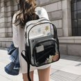 thumbnail image 6 of PVC Transparent Backpacks Clear Backpack for Travel and Outings Delicate Pastel Flowers Pattern, 6 of 7