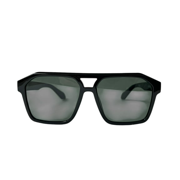 Quay Australia Soundcheck Aviator Sunglasses Black Green 57MM