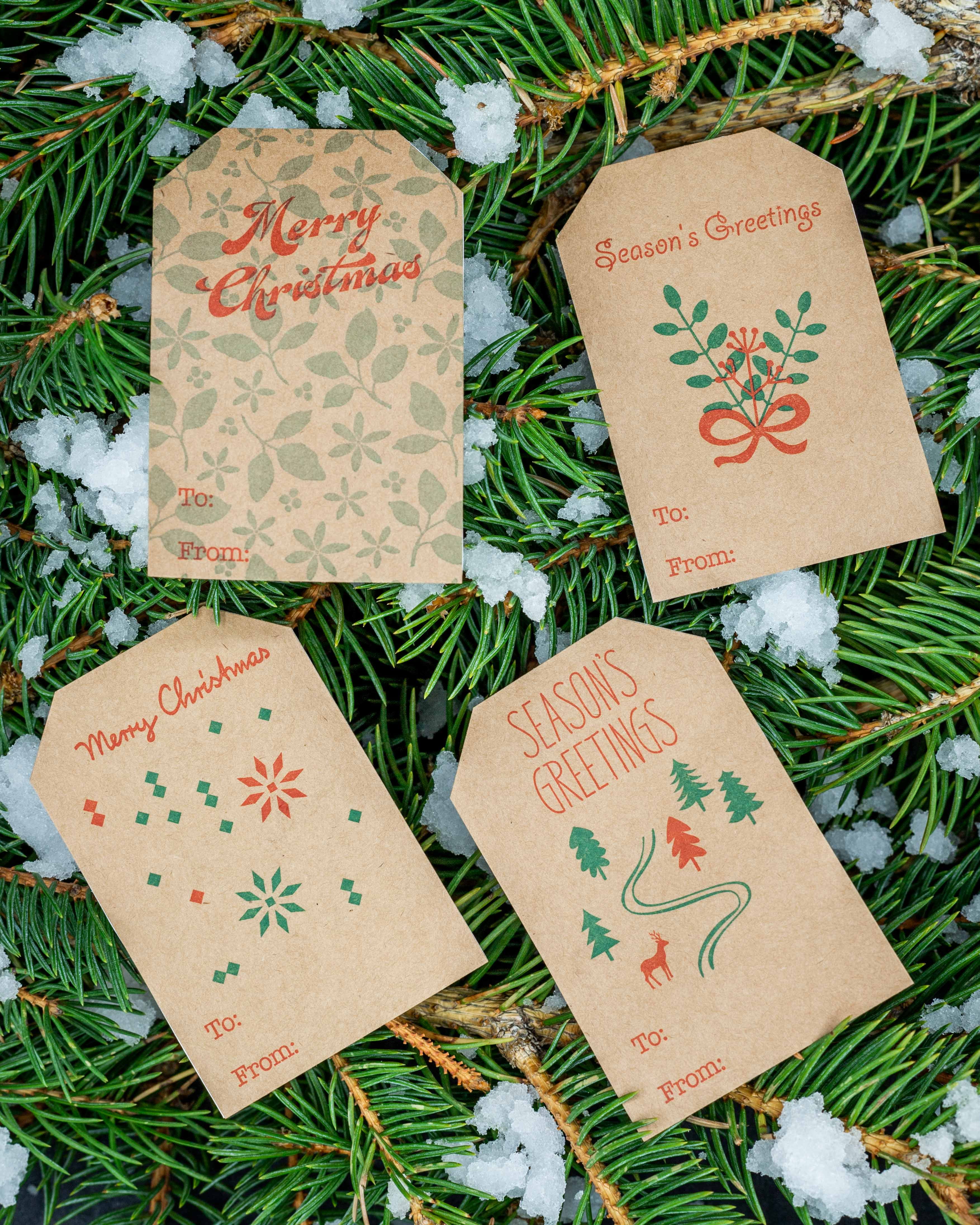 Natural Kraft Christmas Home for the Holidays Gift Tags | 2 x 3' inch - 100 Pack