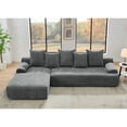 thumbnail image 5 of 110.25x67'' Modular Sectional L-Shape Sofa Couch with Lounge Chaise ,Velvet Upholstered Fluffy Compressed Sofa for Living Room Bedroom No Assembly Required, 5 of 11