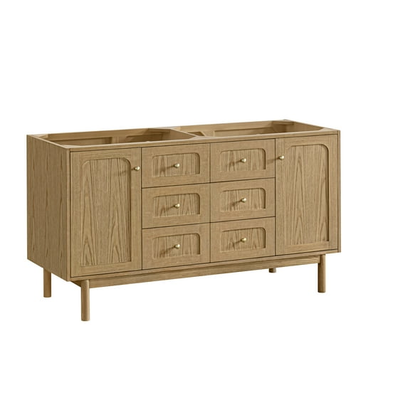 James Martin Vanities 545-V60d Laurent 60" Free Standing Double Basin Poplar Wood Vanity