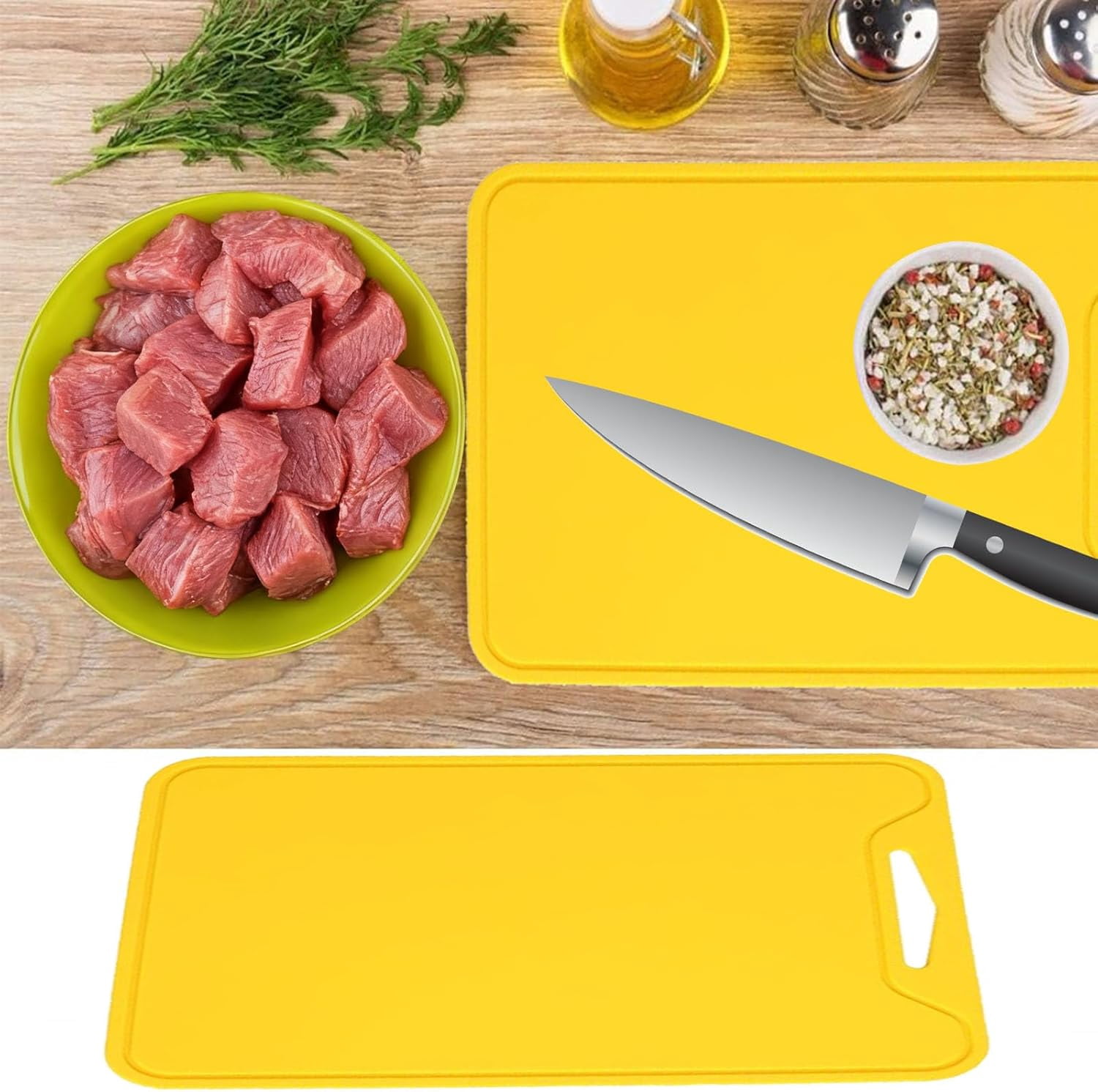 MKEUDQ-Silicone Cutting Board for Kitchen, 11.8''x 8.6'' Flexible Cutting Boards, BPA Free Non Slip Cutting Mat for Meat, Vegetables and Fruit,Dishwasher Safe (Orange)