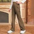 thumbnail image 2 of MEZZALL Girls Uniform Pants Teen School Solid Color Fall Winter Long Flared Trousers Size 6-15 Years Relaxed Fit Baby Slacks, 2 of 9