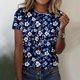 thumbnail image 5 of Camisetas de Manga Corta para Mujeres Moda Impresa Cuello Redondo Camiseta, Lentejuelas Detalle para Primavera Verano Casual Y Fiesta, 5 of 8