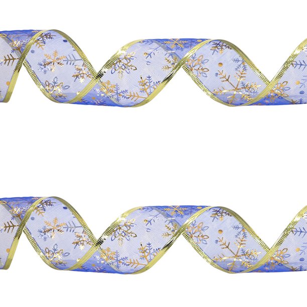 Cinta de árbol de Navidad con lazos de organza para decoración del hogar (color azul) JShteea Libre de BPA