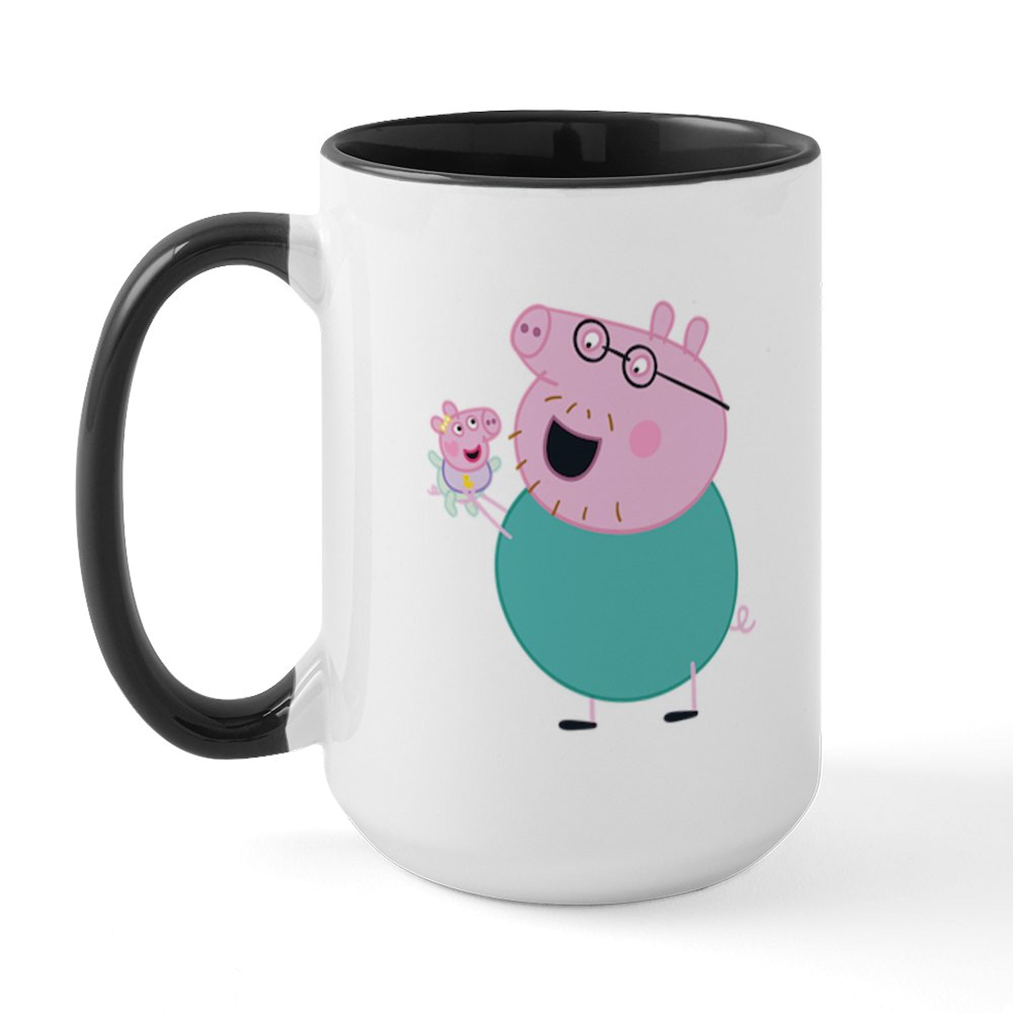 CafePress - Peppa Pig: Daddy Pig & Baby - 15 oz Ceramic Large White Novelty Mug