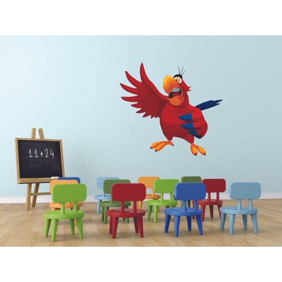 Jafar's Bird Lago Aladdin Cartoon Character Wall Art Decal Vinyl Sticker Girls Boy Room Bedroom Nursery Kindergarten House Home Wall Decor Removable Peel and Stick Durable Quality Sticker 20x12 inch