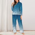 thumbnail image 3 of Disketp Pajamas Set Long Sleeve Sleepwear Womens Button Down Nightwear Pj Sets-Christmas Snowflakes, 3 of 9