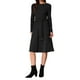thumbnail image 2 of Vestido de punto de manga larga para mujer INSPIRE CHIC, con cuello redondo, cinturón en la cintura, ajustado al cuerpo, estilo midi, color negro, talla XL, 2 of 6