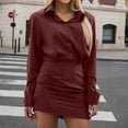 thumbnail image 2 of QHFBli Women Dressy Casual 2 Piece Outfits Striped Long Sleeve Button Down Shirt and Mini Skirt Matching Set, 2 of 5
