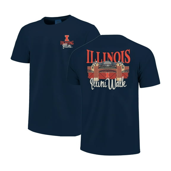 Unisex Image One Navy Illinois Fighting Illini Hyper Local Stadium Gates T-Shirt