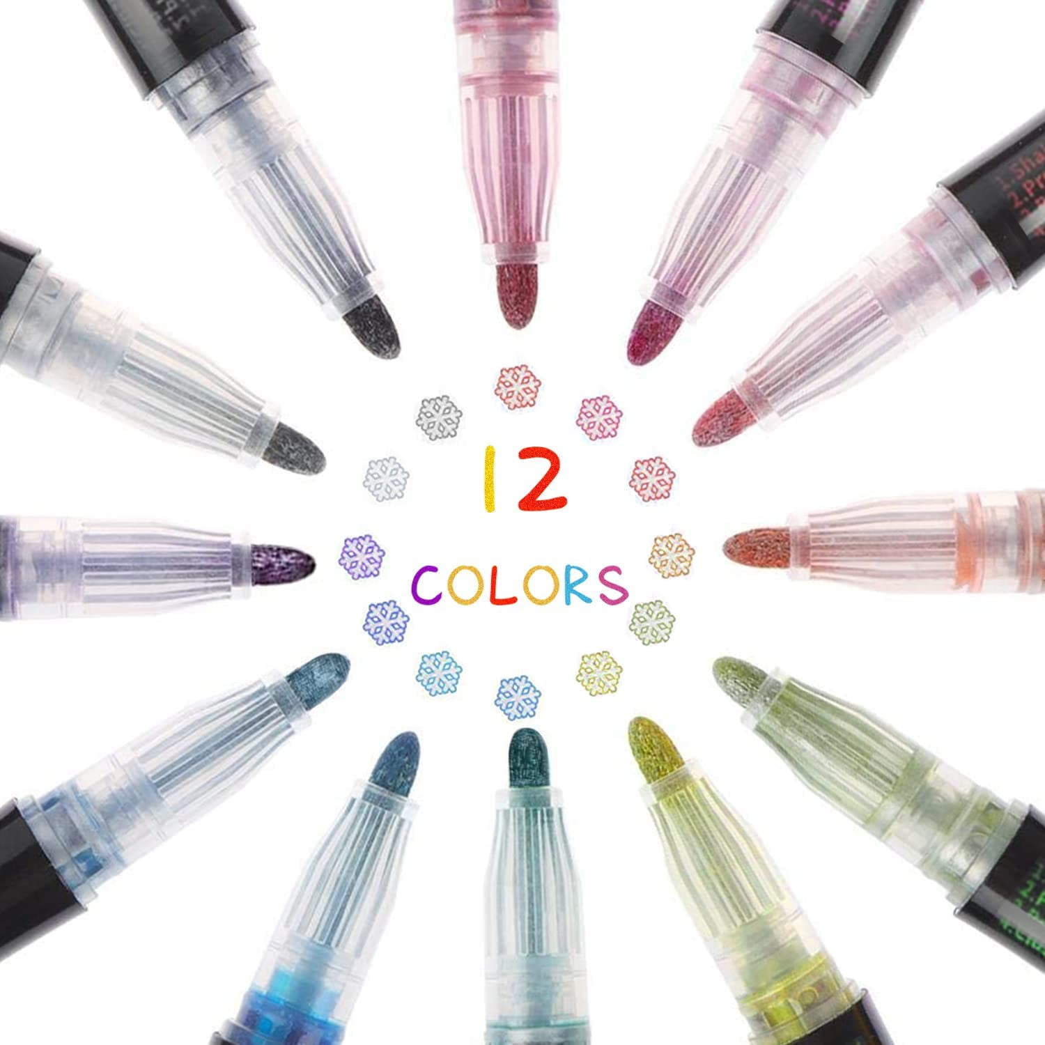 Double Line Pens,12 Colors Self Outline Metallic Markers Double Line Pen,Magic Outline Doodle Markers Pens for Kids Adults Art, Drawing, Greeting Cards, DIY Craft, Posters