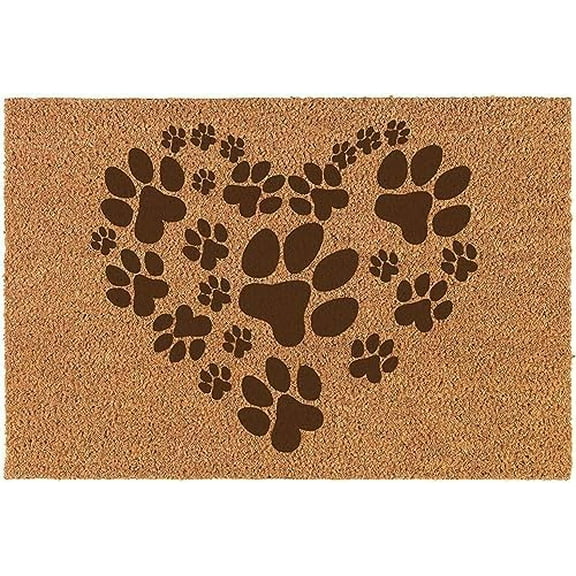 Door Mat Entry Doormat Heart Paw Prints Dog Cat Indoor Door Mat Non Slip Dirt Trapper Inside Floor Mat Soft Entry Doormats 16x24 Inch.