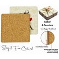 thumbnail image 4 of Inkdotpot Set of 6 Drink Coasters DecorativeNon-SlipCork Base4-inch Square PrintedCoastersEasy Clean, Love, 4 of 8