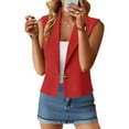thumbnail image 5 of UAMVSH Women's Cropped One Button Blazer Vests Lightweight Sleeveless Jackets Tank Tops Casual Office Work Waistcoat with Pockets(XX-Large,Red), 5 of 7