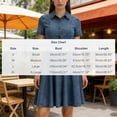 thumbnail image 3 of Abomasnow Women's Denim Dress Button Down Short Sleeve Collared Knee Length Shirt Dress Casual Work Beach Vacation Jean Dress, 3 of 8