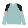 thumbnail image 6 of CLOISE Kids Shirts Boys Long Sleeve Girls Youth Crew Neck Tops Color Block Casual Fashion Fall Winter Clothes Mint Green 7T, 6 of 6