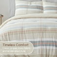 thumbnail image 4 of Vellux Oslo Plaid 3-Piece Cotton Comforter Set, Down Alternative, Queen, Taupe, 4 of 8